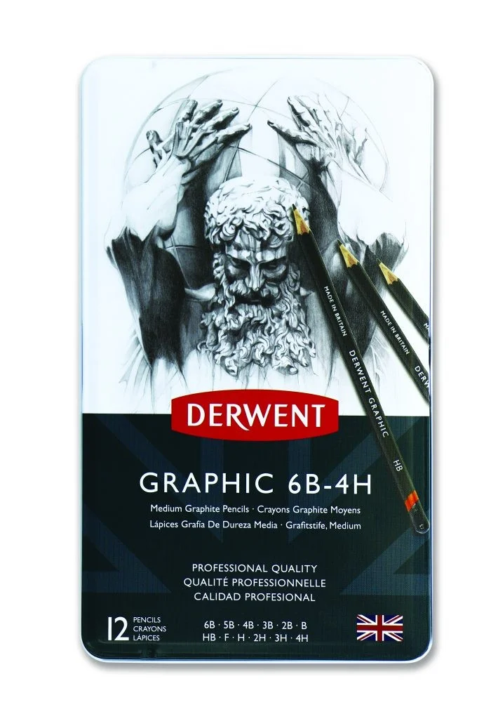 Derwent Graphic 12 -lyijykynät 6B-4H Medium