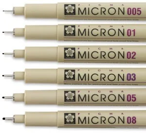 Sakura Pigma Micron -kuitukärkikynät, irto