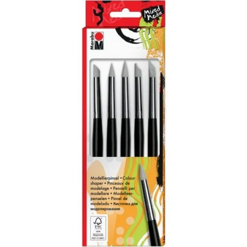Marabu Silicone Brushes, 5-Piece Set (Mixed Media)
