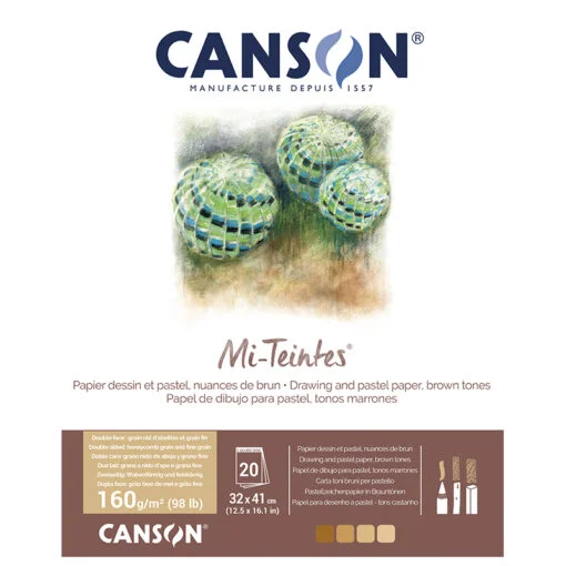Canson Mi-Teintes Pastel paper pad, 160g (contains cotton)