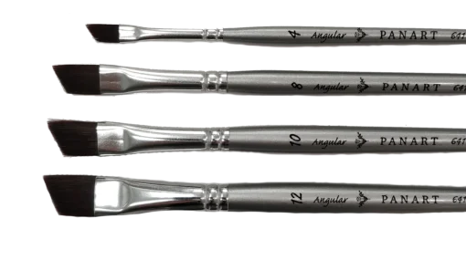 Panart 641 Angled Brushes, Synthetic Fiber