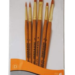 DR Simply Gold Taklon Synthetic Brush Set, 6 pcs, Small Brushes