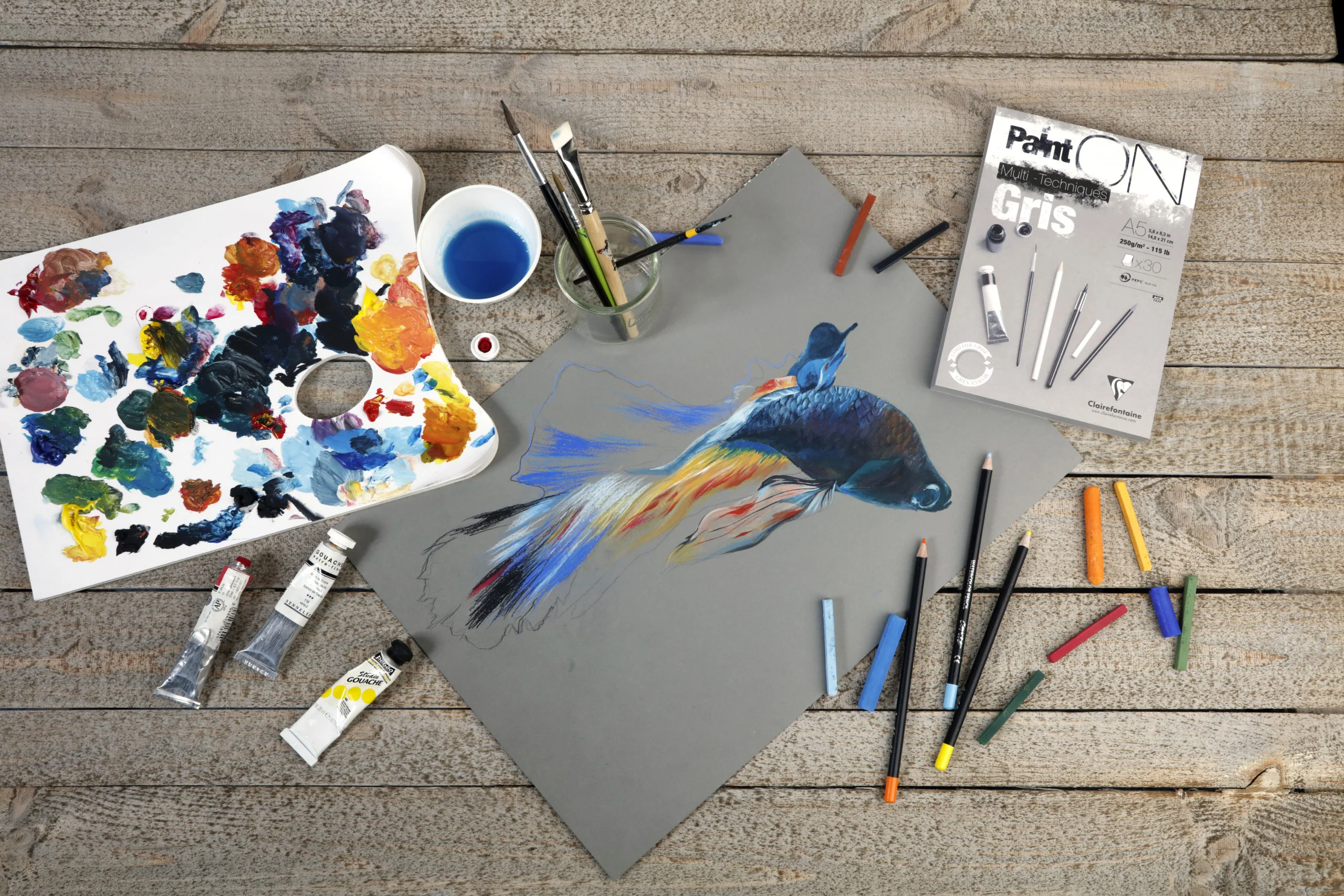 Clairefontaine Paint On -lehtiö, harmaa - Image 2