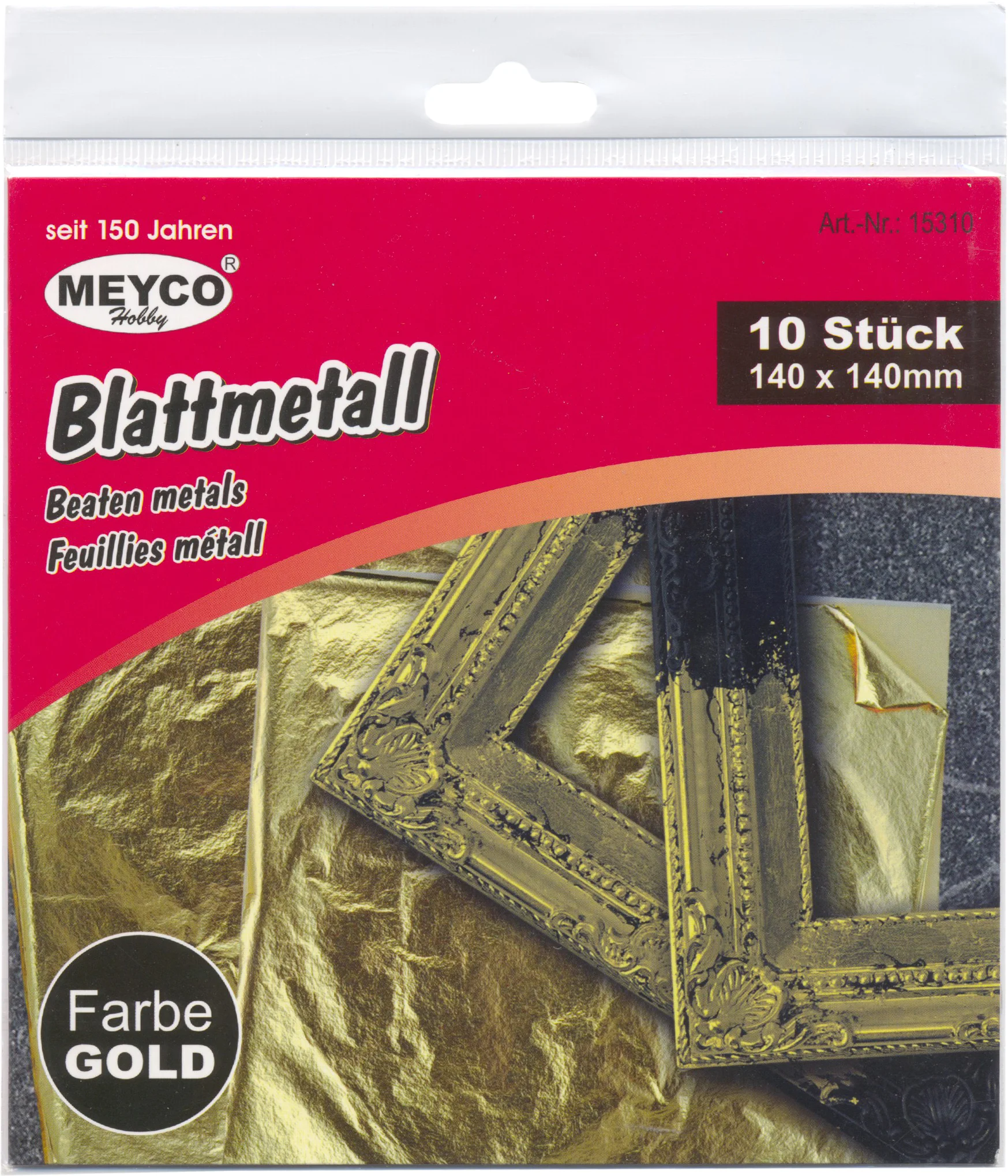 Meyco Lehtimetalli 140 x 140 mm, 10 kpl, kulta