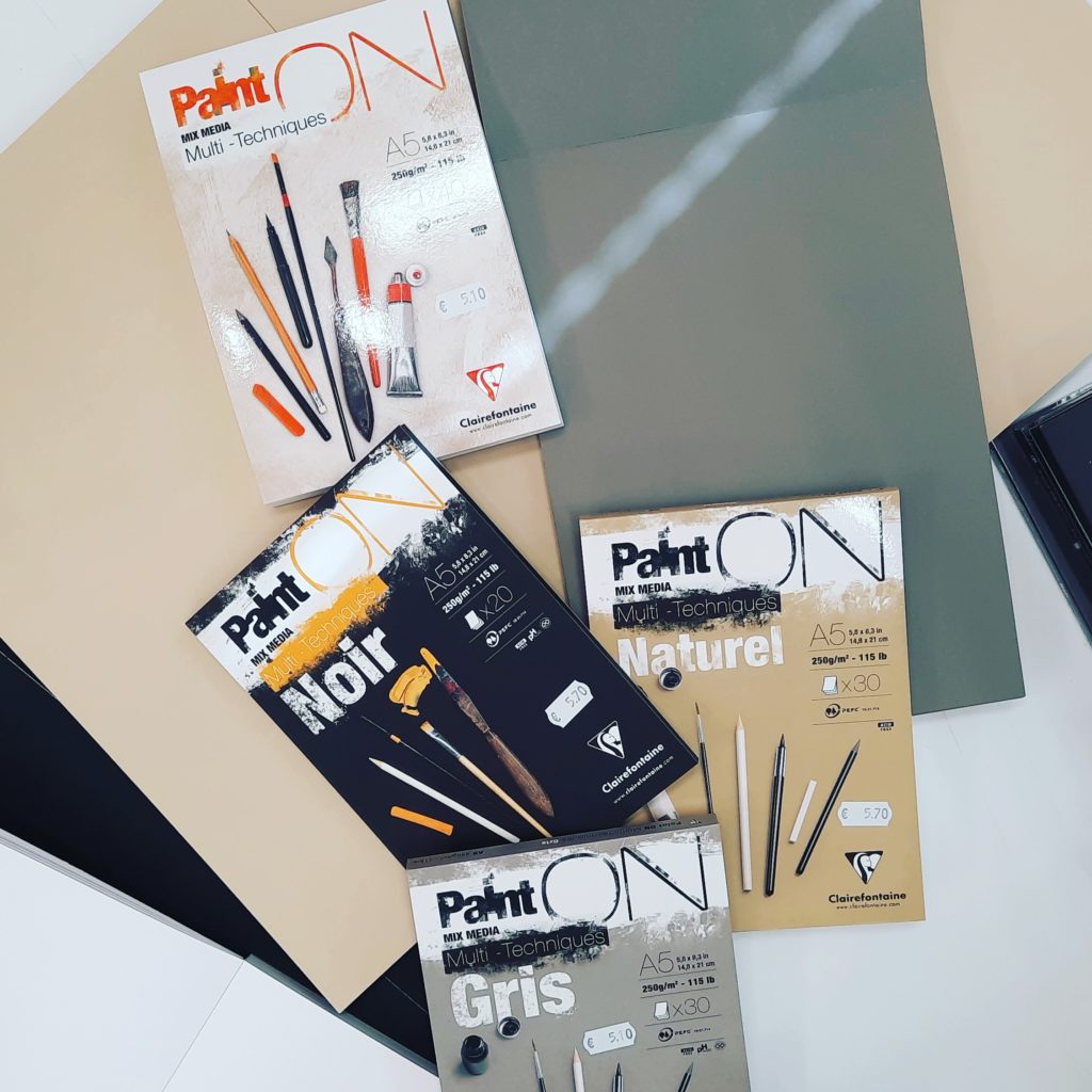 Clairefontaine Paint'ON Grey Paper Pad - A3 Size, 250gsm, 30 Sheets For Pencil, Pastel, Gouache & Oil