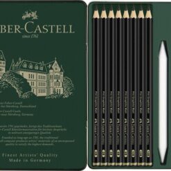 Faber-Castell Pitt Graphite Matt 8 kynää + lisätarvikkeet peltirasiassa