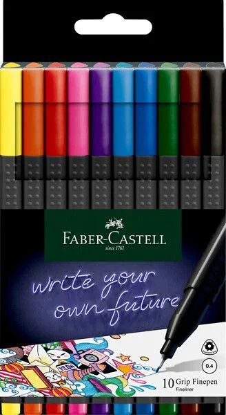 Faber-Castell Grip Finepen fineliners 0,4 mm 10 color assortment