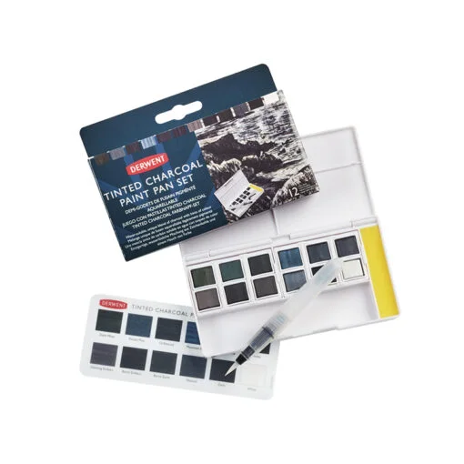 Derwent Tinted Charcoal paint pan set 12