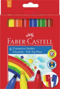 Faber-Castell Connector Jumbo -huopakynät 6 kpl